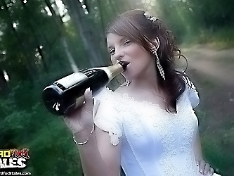 Drunk newlyweds fucking outdoors